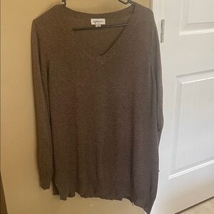 Avenue Brown V-Neck Sweater